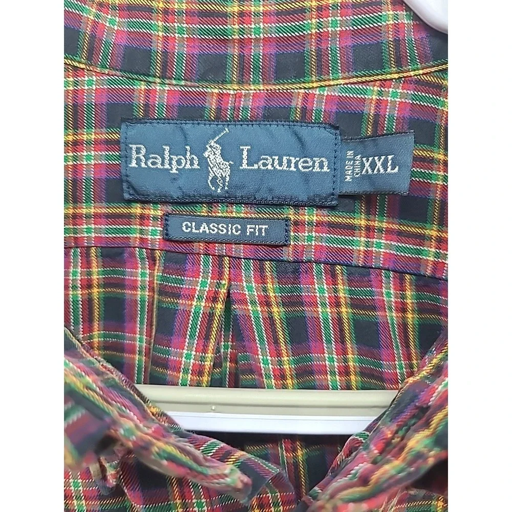 Polo Ralph Lauren Multicolor‎ Plaid Button Down Long Sleeve Shirt Sz XXL READ